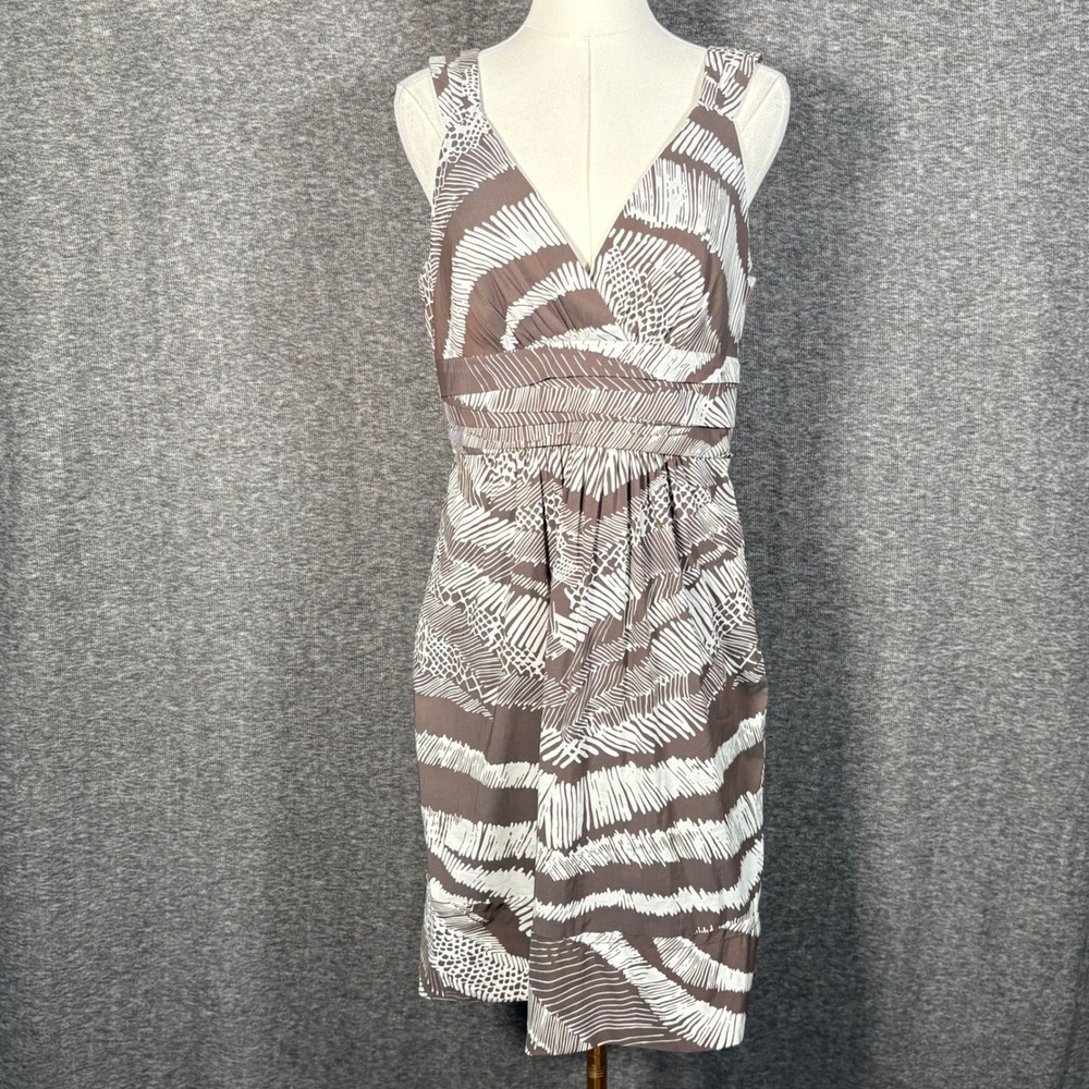 BCBGMAXAZRIA Cocoa Combo Abstract Print Sleeveless Dress Women's Size 10